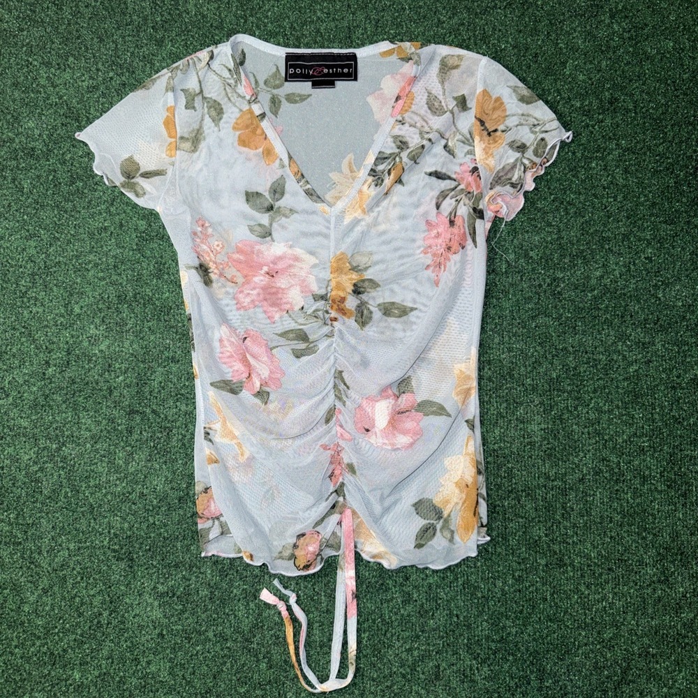 Polly & Esther Floral Summer Top Light Size Medium S31